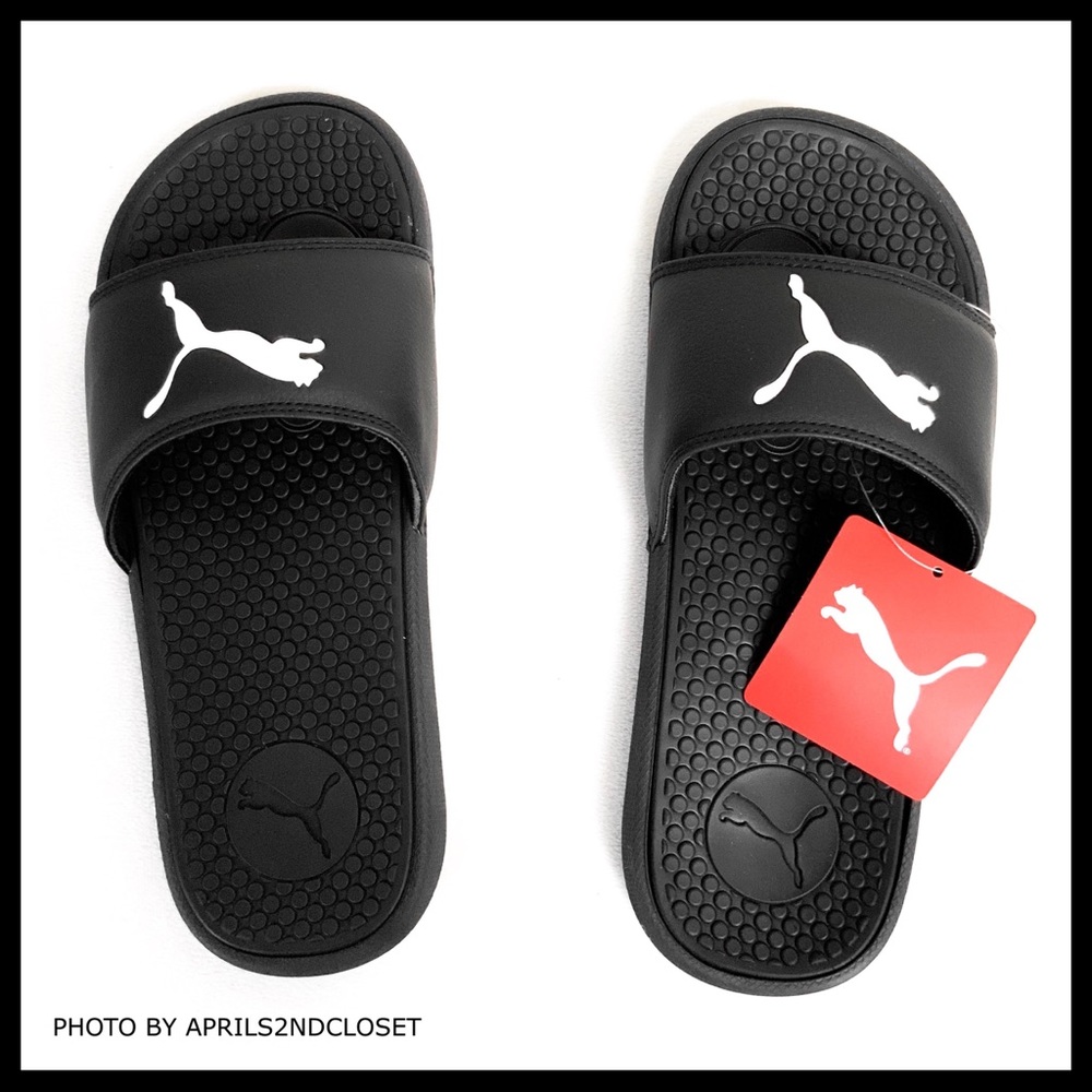 PUMA BLACK SLIP ON SPORT SLIDES ACTIVE SANDALS A3C - Picture 7 of 8